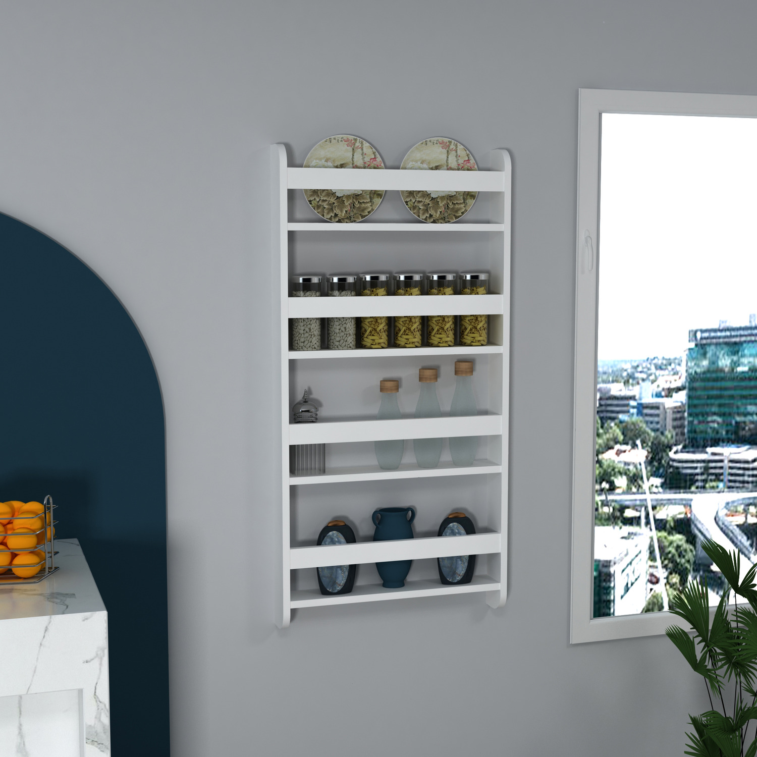 Alecto Kitchen Spice Rack - White