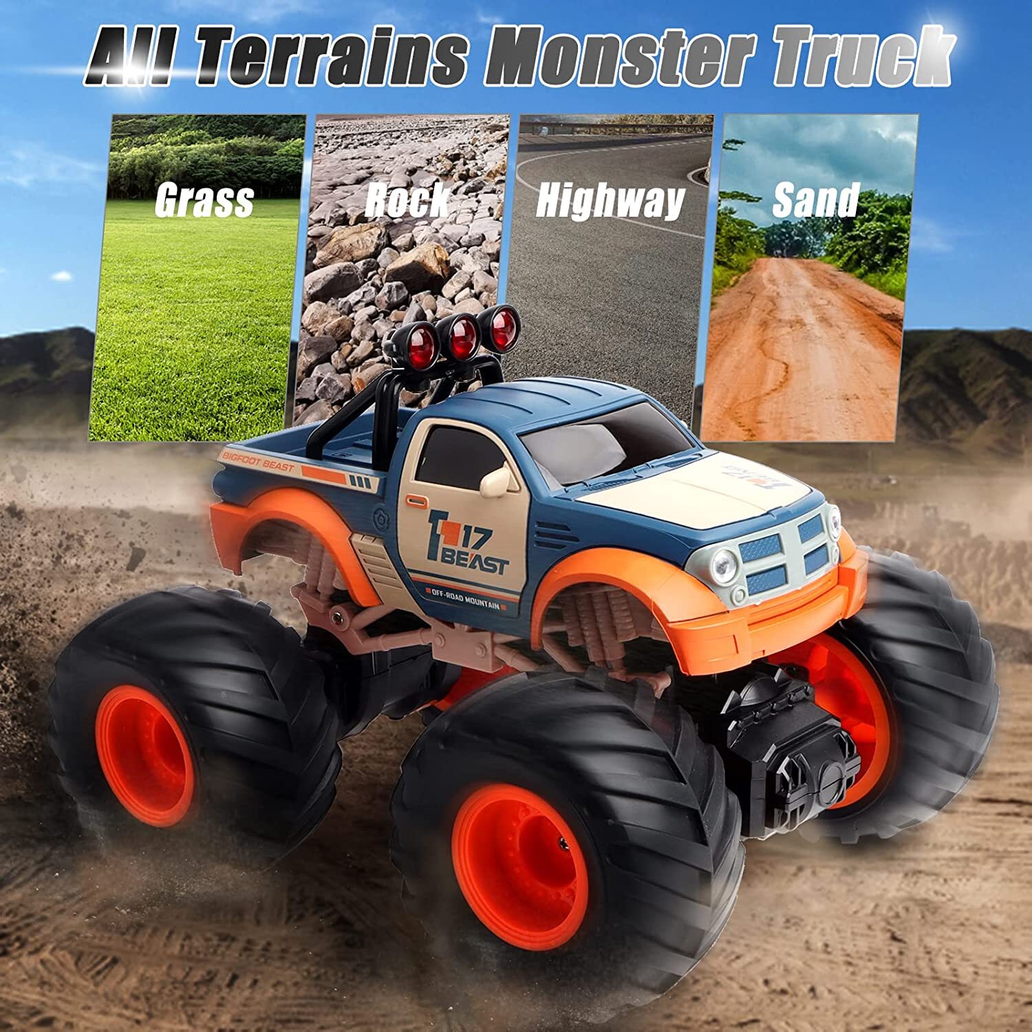 4WD RC Toy Car Monster Truck Off-Road 2.4G Remote Control