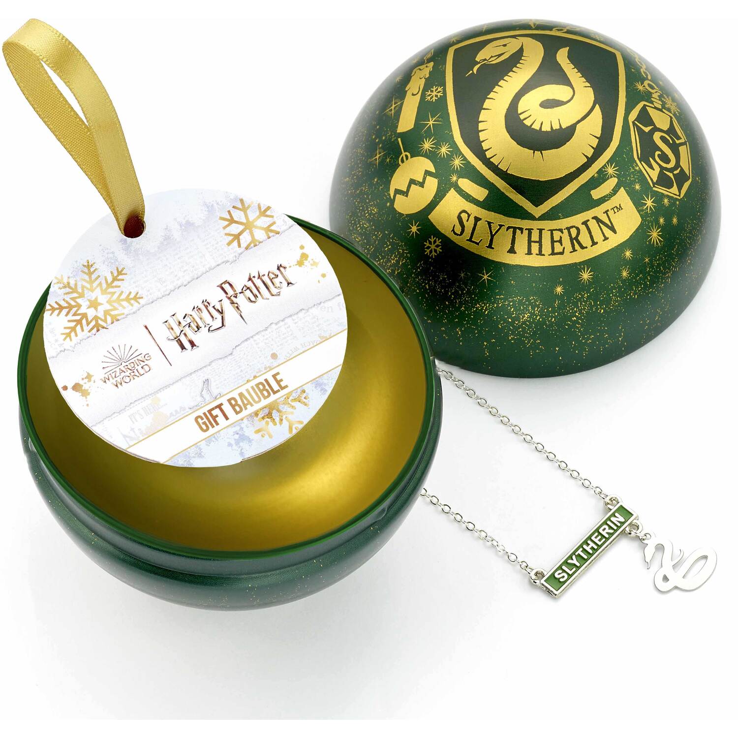 Collana Pendente Harry Potter Con Castello Di Hogwarts | Pallina Di Natale Apribile In Oro, Regalo Ufficiale Per Fan