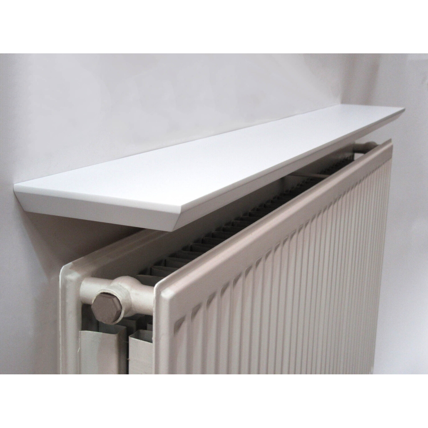 1200 Radiator Shelf White Bevelled Radiator Shelf 120