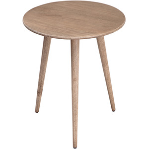 Greige Judy End Table Solid Wood Bedside Table for Living Room shot 4693879
