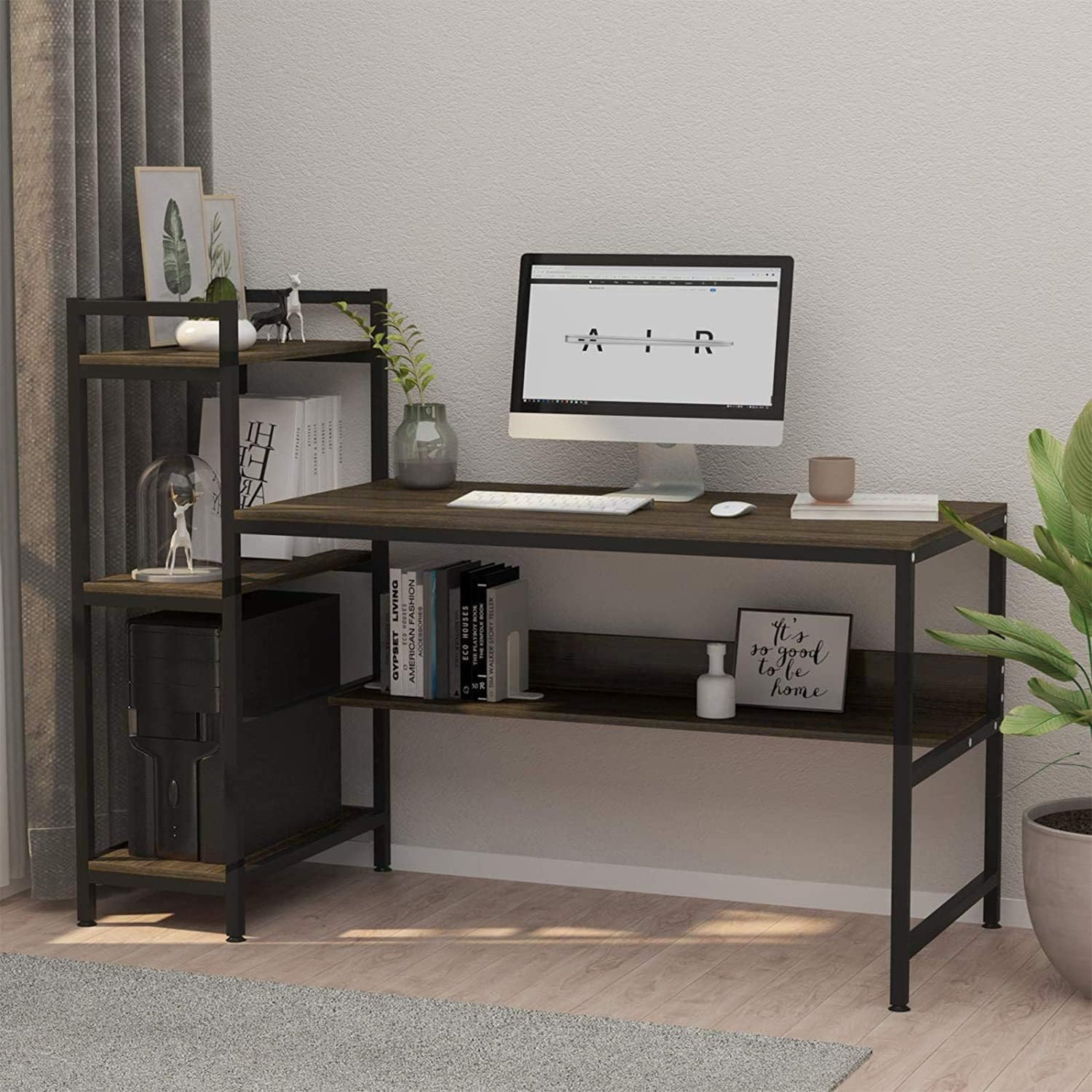 STACCATOAS - Large Computer Desk Modern - Dark Walnut thumbnail