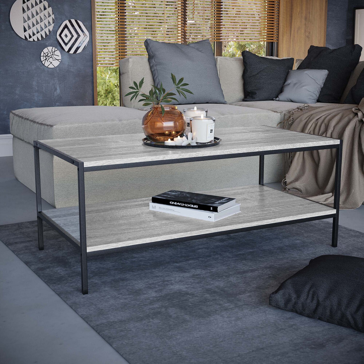 Vida Designs Industrial Style Brooklyn Coffee Table - White