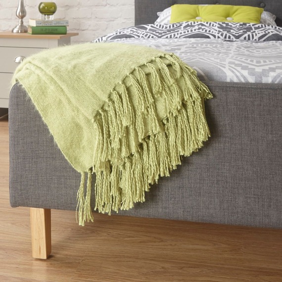 Home Source Ashbourne Grey Fabric Low Foot End Padded Bed Frame 