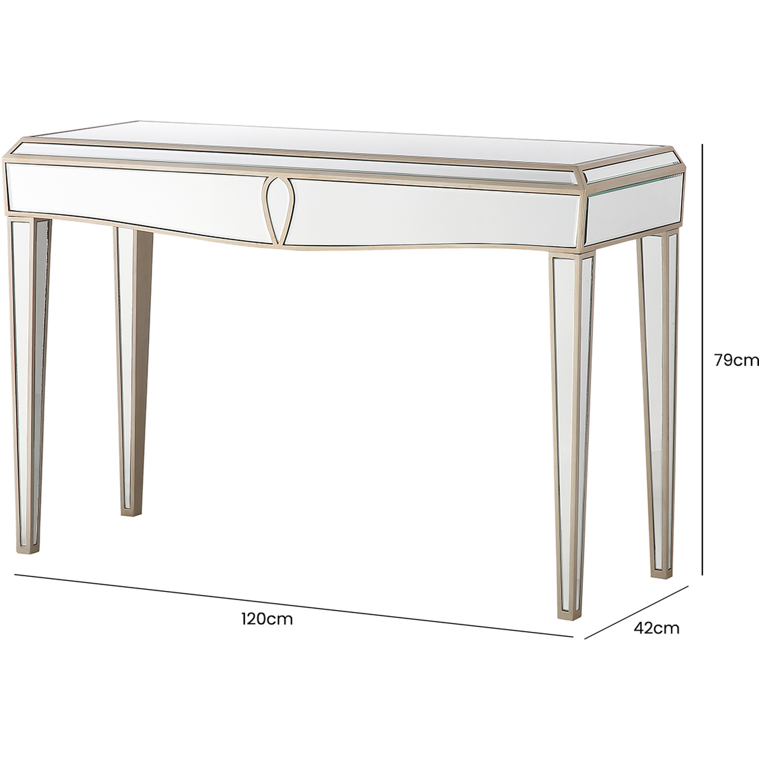 Wide 2-drawers Console Table For Living Room - Chrome