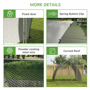 Silver / Fabric
Polyester
Steel PawHut Walk In Hen Run with Cover for Small Animals shot 5464528