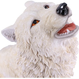 Nemesis Now Statua Lupo Bianco Ululante 'Storm's Cry', 41,5 Cm, Resina Dipinta A Mano