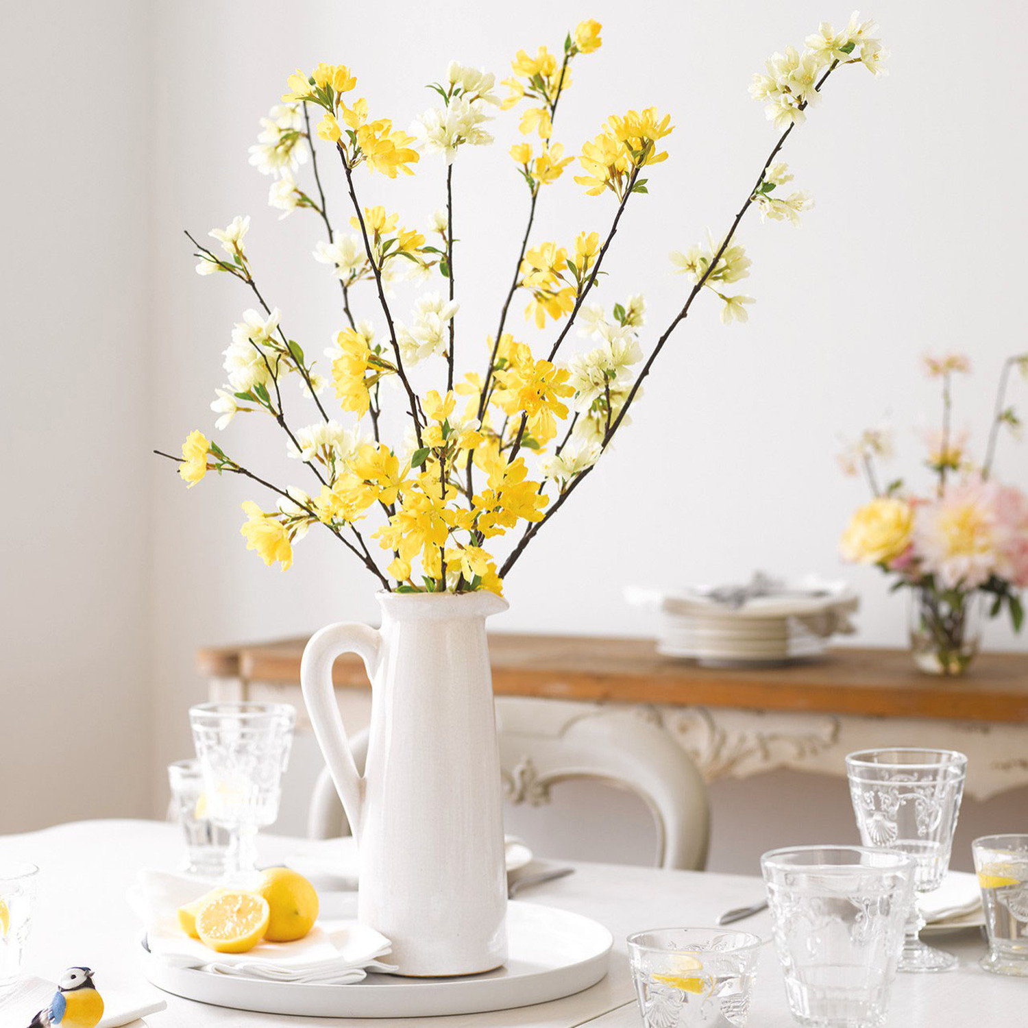 Milton Ceramic Jug Flower Vase  H30 x 17cm Diameter - White