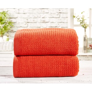 Waffle 2 Piece 450 GSM Cotton Super Soft Highly Absorbant Towel Bale