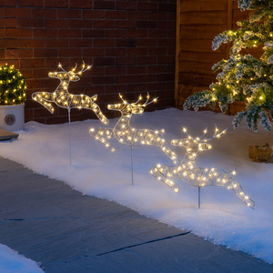 Reindeer Christmas Outdoor Lights Set Of 3