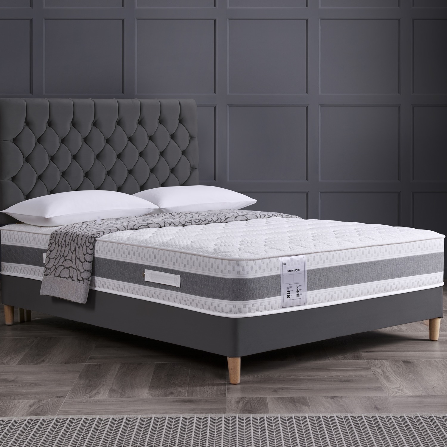 Stratford Memory Foam Quilted Mattress - White Superking