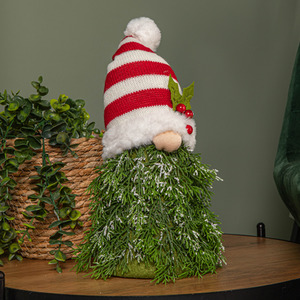 Christmas Tree Sitting Gonk with Striped Hat