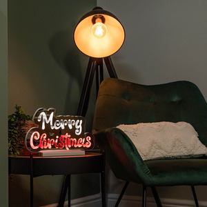 Infinity Merry Christmas on Wooden Base with LEDs
