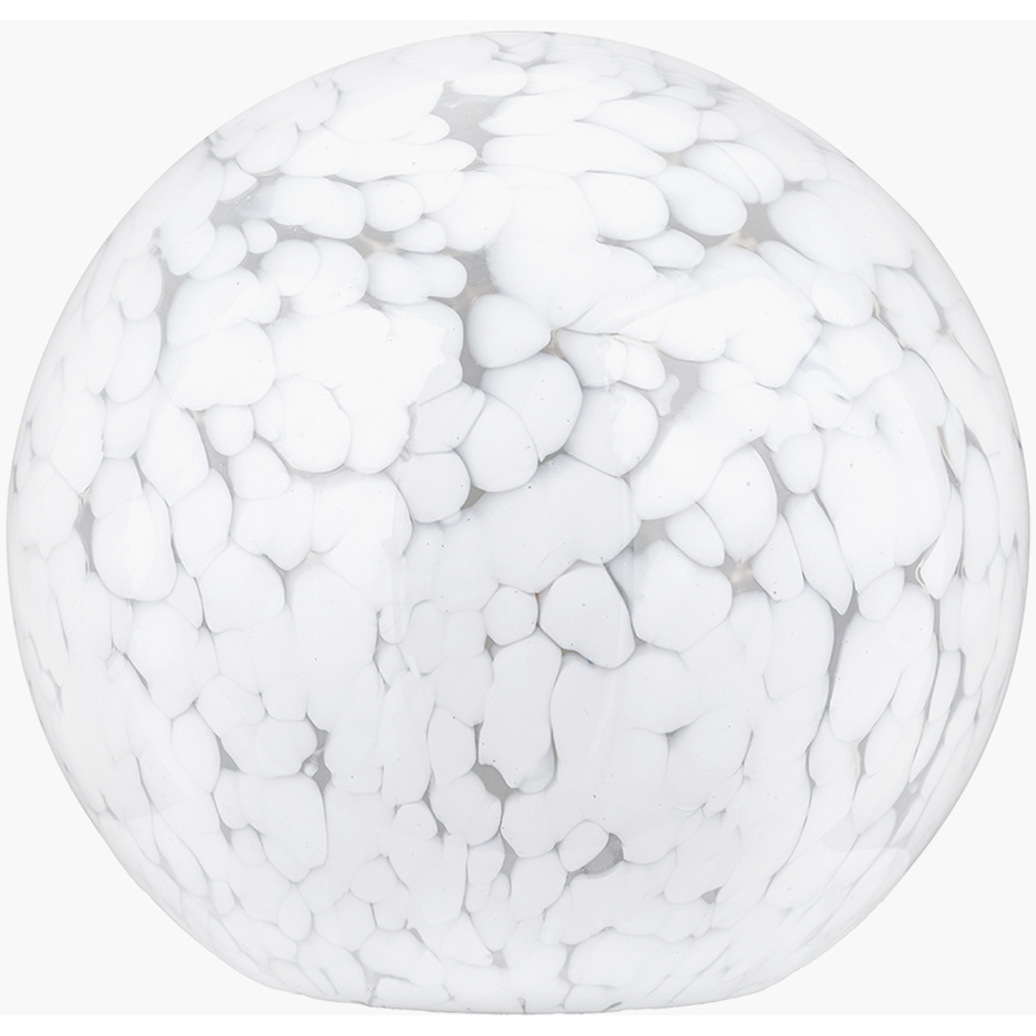Speckled Glass Spherical Table Lamp - White