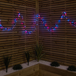 Christmas Fairy Cap String Lights with Timer in Rainbow