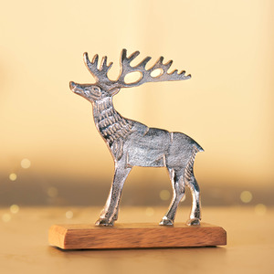 Silver Reindeer with Stand