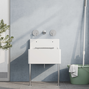 1 Bowl Fireclay Cleaner Sink with Grill Legs 455 x 362 x 396mm