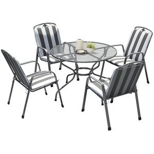 Savoy Round Metal Mesh 4 Seater Dining Set with Cushions