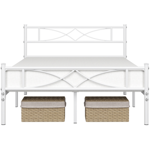 White / King Metal Bed Frame with Curved Design shot 7594646