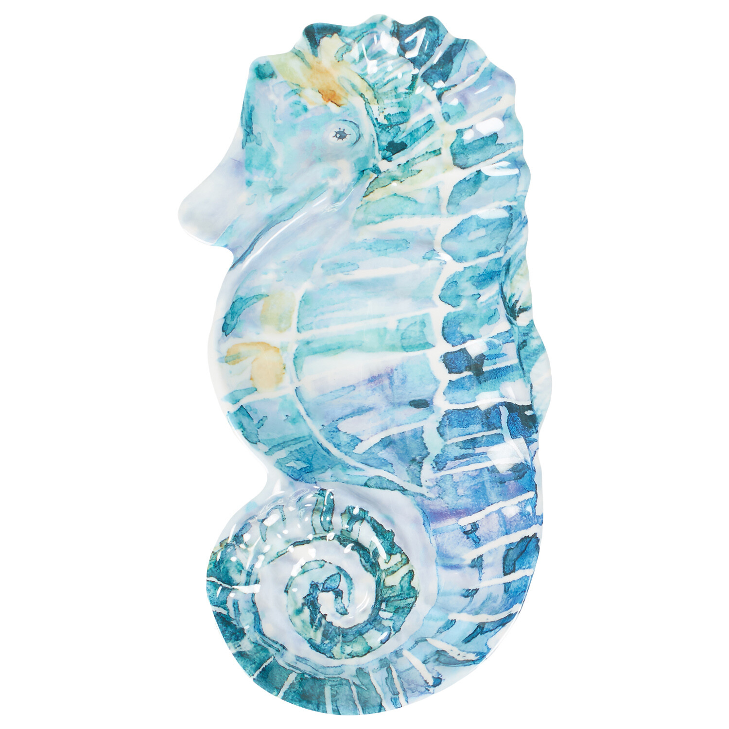 Image of Summer Melamine Seahorse Plate - Blue