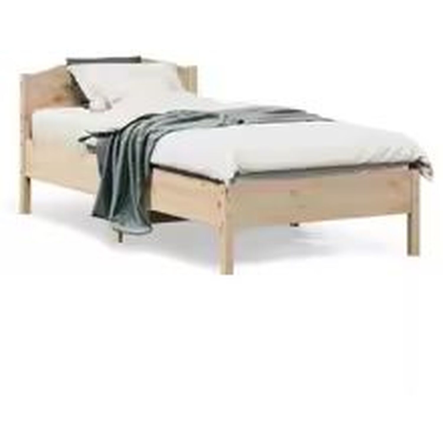Small Singletwin Solid Wood Pine Bed Frame - Brown