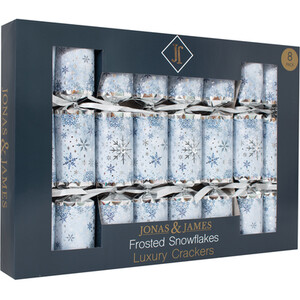 Pack of 8 Frosted Snowflakes Deluxe Crackers