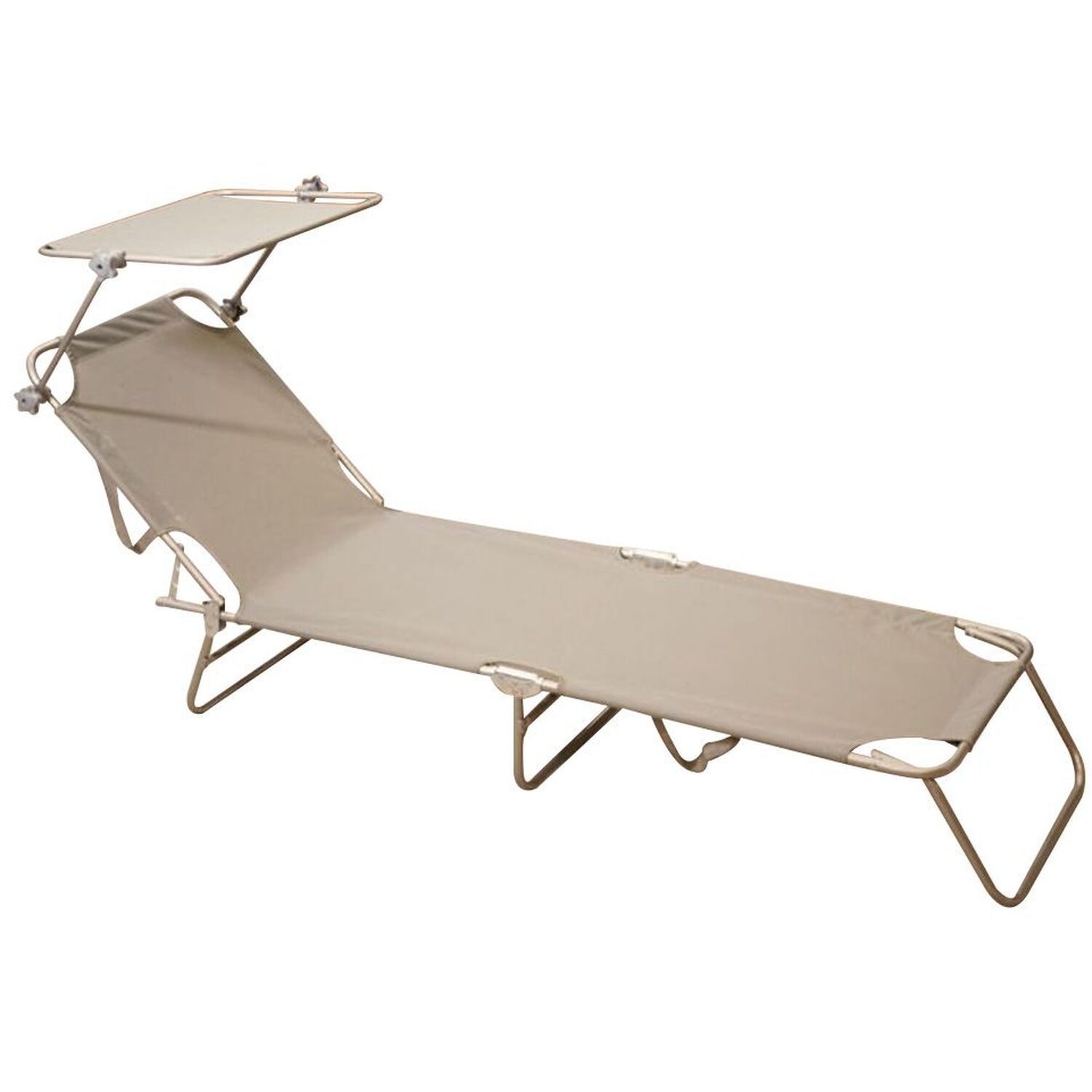 Premium Folding Recliner Sun Lounger Chair With Adjustable Sunshade - Grey