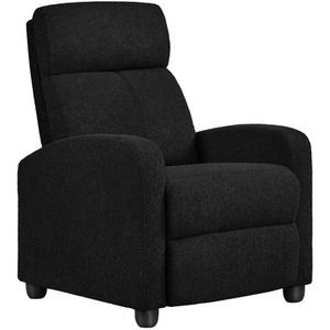 Black / Polyester, Boucle, Fabric, Foam, Metal Yaheetech Upholstered Armchair Recliner Chair shot 10324649