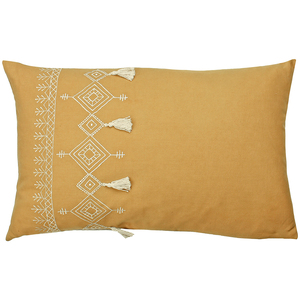 Pritta Cotton Embroidered Tasselled Cushion