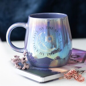 Celestial Iridescent Mug Live By The Sun, Love By The Moon
