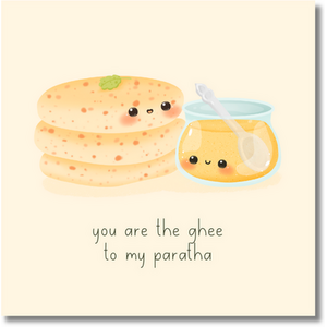 Food Couples Greeting Card  Paratha and Ghee