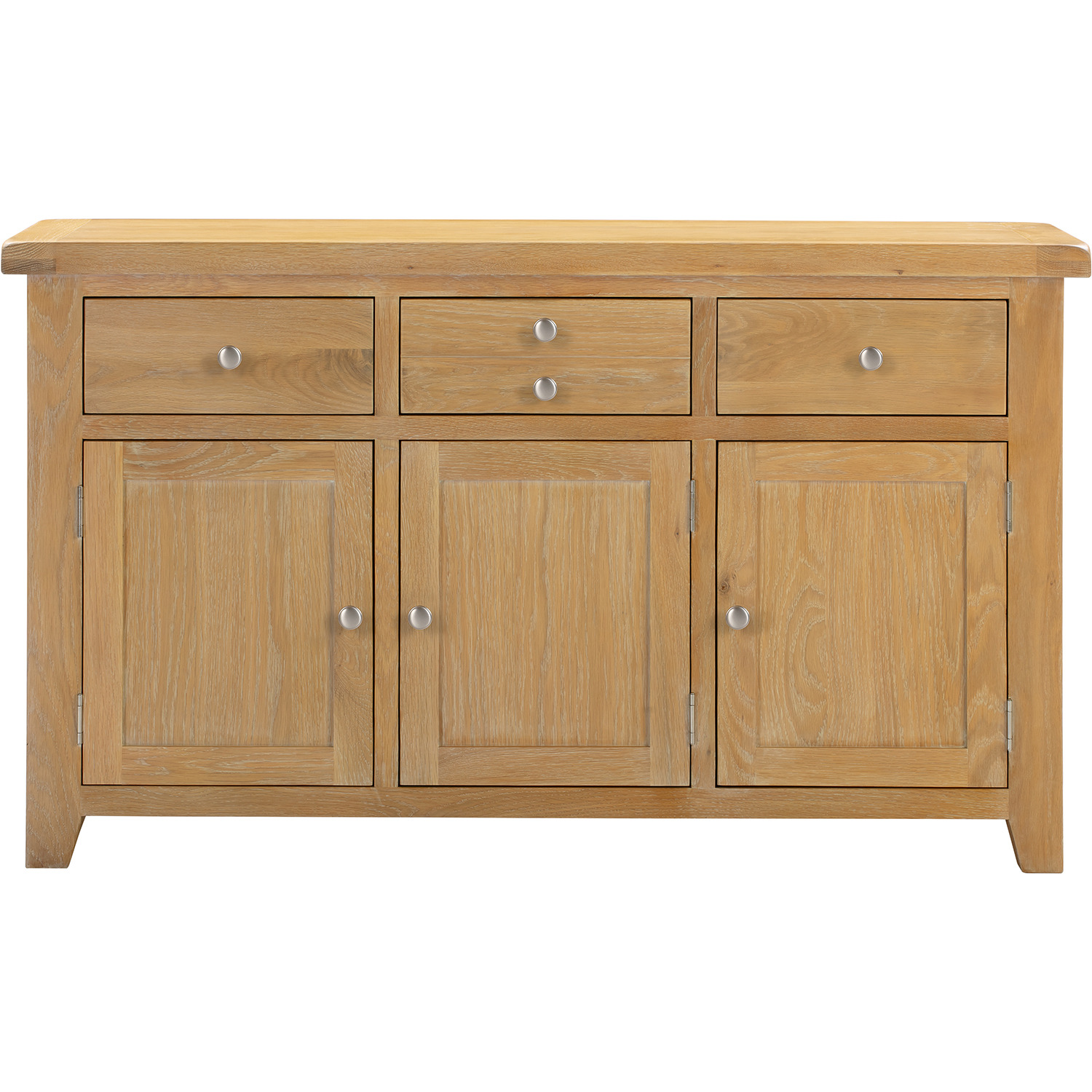 Windsor 3 Door 3 Drawer Sideboard Fully Assembled - Natural Oak