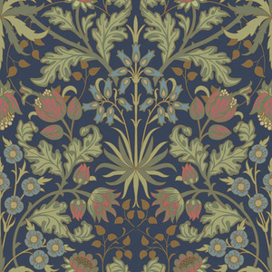 Tulip Trellis Wallpaper in Navy