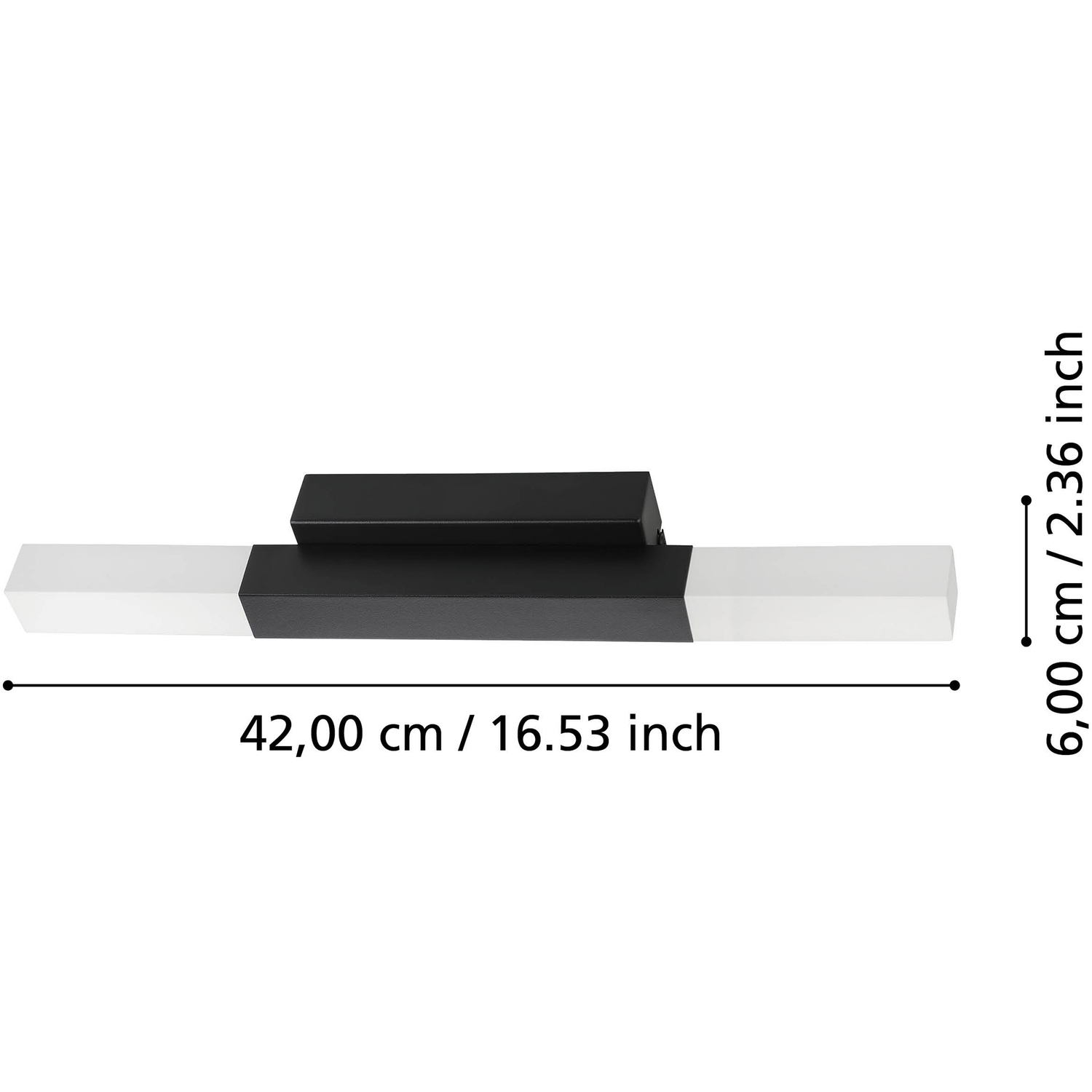 Eglo Alcudia Metal Plastic Bathroom Mirror Light Black - Black