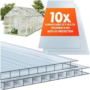 10 Polycarbonate Panels, Dual-Walled, Cuttable, Insulating