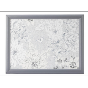 Classic Floral and Butterfly Grey Lap Tray