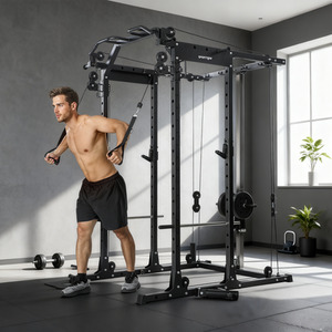 SPORTNOW Cable Crossover Machine with Lat-Pull Down System