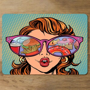 Fast food and sweets in the reflection Designer Placemat Set