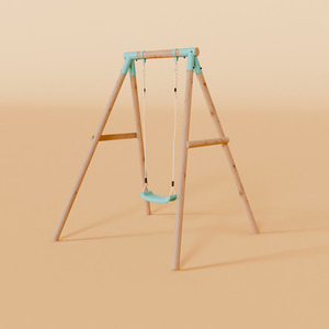 Single Wooden Swing  Evergreen I
