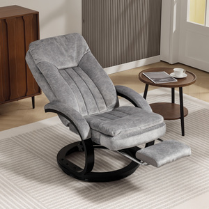 HOMCOM Swivel Recliner Chair with Footrest for Living Room