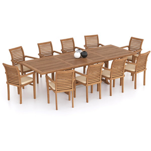 Madrid Teak Garden Dining Table and 10 Seat Chair Set