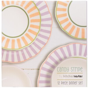 12 Piece Candy Stripes Dinner Set
