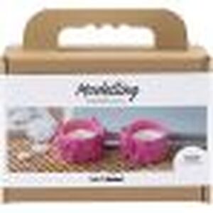 Mini Craft Kit Modelling Tealight Holders Pink Floral Design