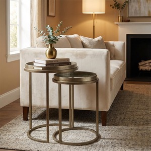 Round Set of 2 Nesting Tray Side Tables