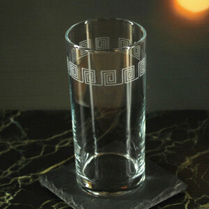 Engraved Set of 4 Hiball 12oz Geometric Swirls Pattern design