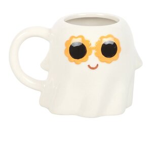 Groovy Ghost Mug Ceramic Coffee Cup with Sunglasses