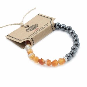 Faceted Gemstone Bracelet with Magnetic Carnelian - Sparkling Jewelry Gift