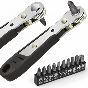 Mini Ratchet Wrench Set with 10 Screwdriver Bits Compact Repair Tool