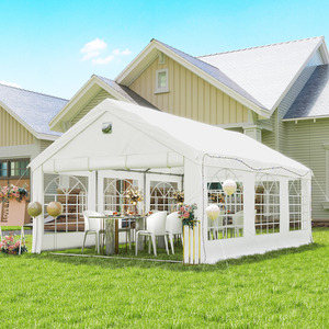 Outsunny 6 x 4 m Party Tent with Windows, White
