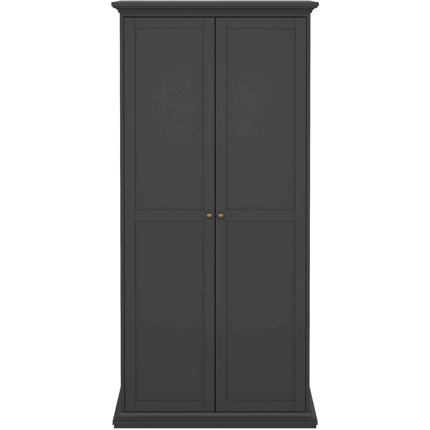 Osaka Farmhouse Dark Grey 2-door Matt Wardrobe - Grey